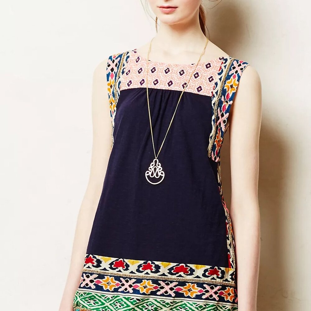 Anthropologie Akemi + Kin Tinamou Stitched Tunic Dress